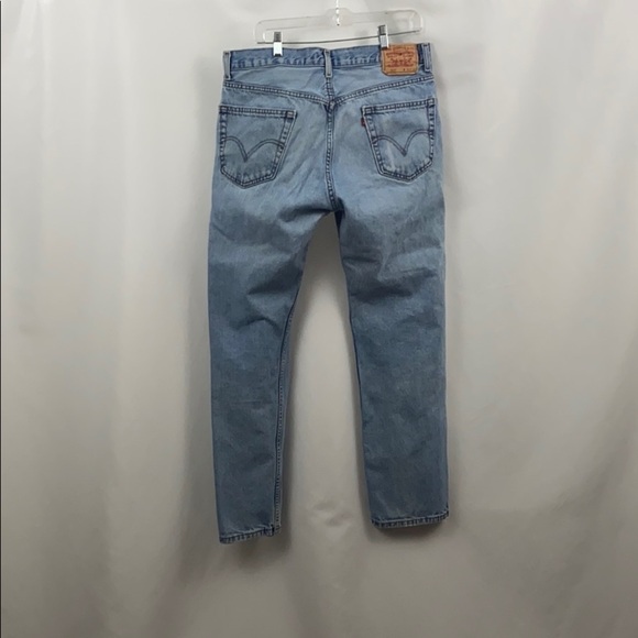 Levis 505 Men Regular Fit Light W36 L32 Blue Jeans - Picture 12 of 13